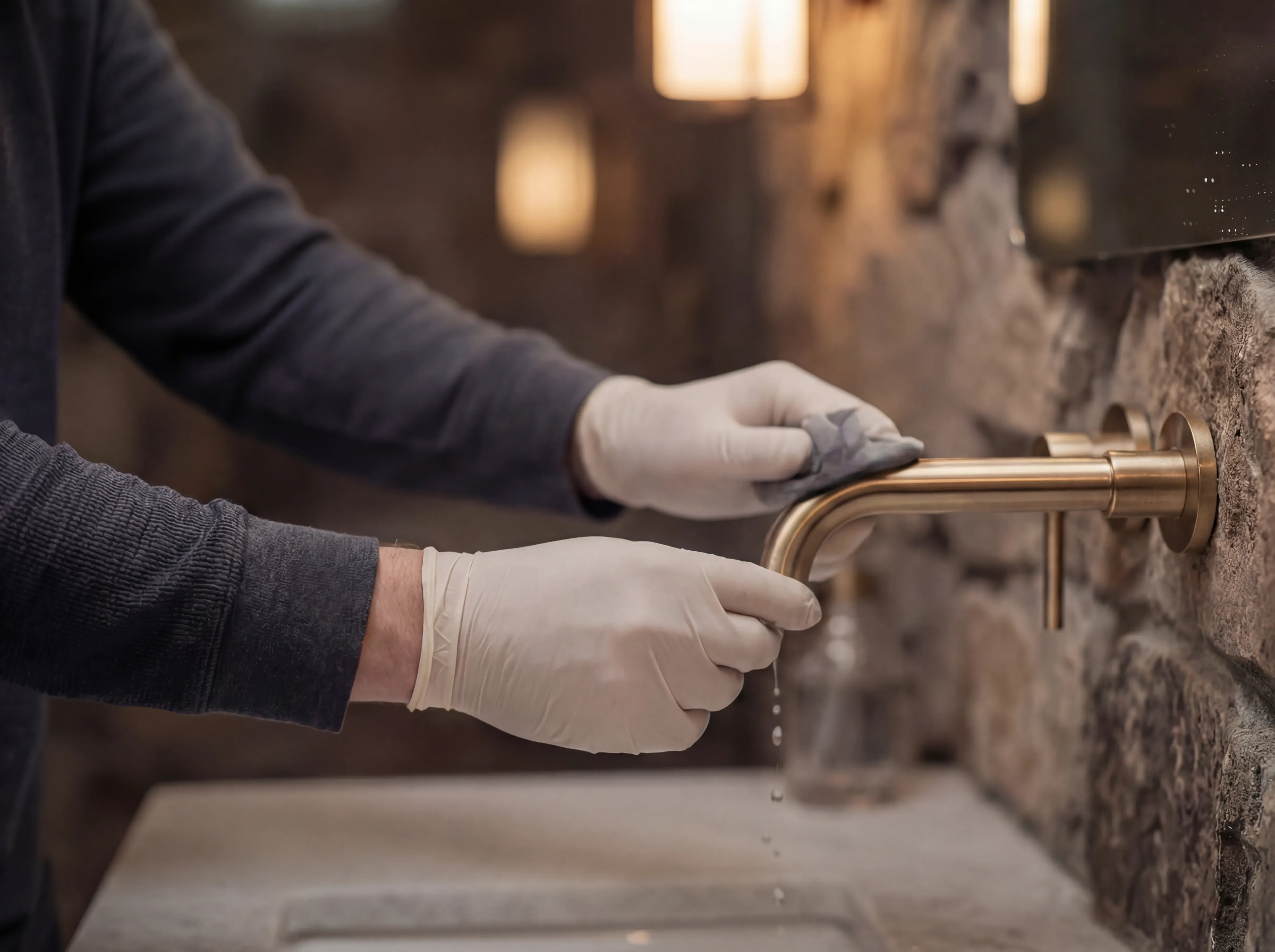 Bathroom with globe pendants